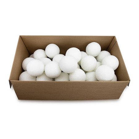 HYGLOSS PRODUCTS Craft Foam Balls, 4 Inch, White, 36PK 5104